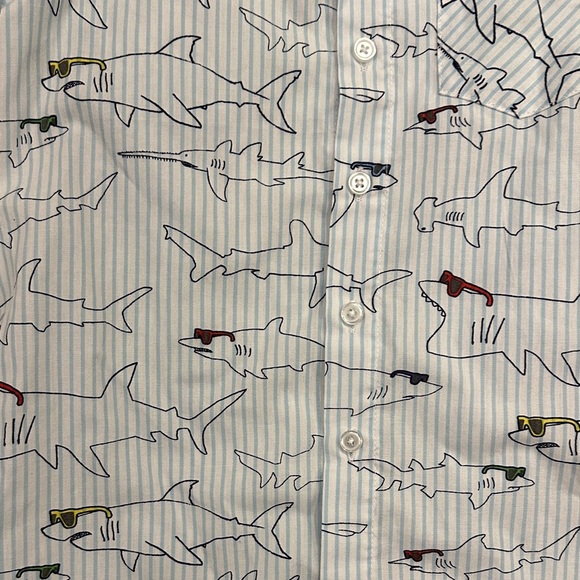 Andy & Evan Blue Shark Pattern Shirt - Picture 3 of 6